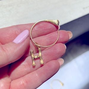 H Gold Logo Half Hoop Earrings